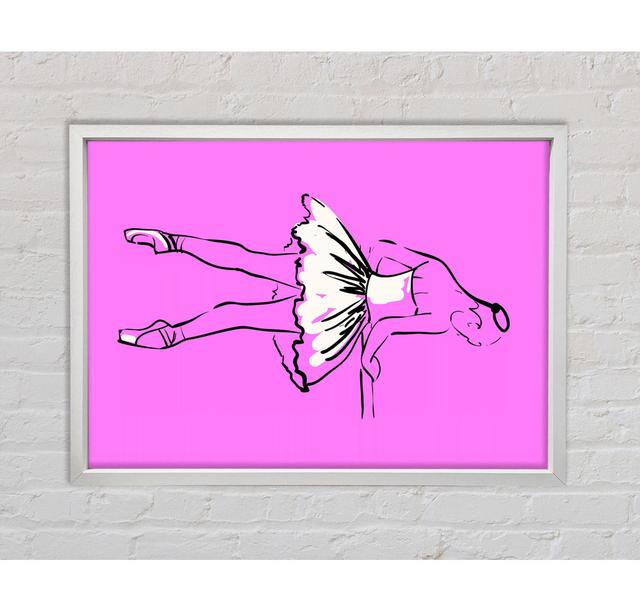 Pink White Ballerina 3 - Single Picture Frame Art Prints on Canvas Mercer41 Size: 84.1cm H x 59.7cm W x 3.3cm D on Productcaster.