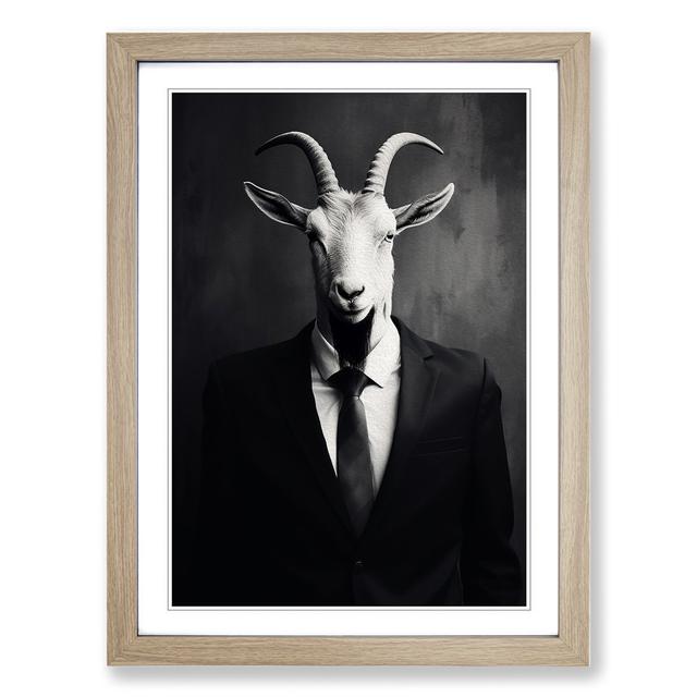 XYZ-FRM-V1223-3444 Goat Minimalism No.2 - Single Picture Frame Print on Wood Big Box Art on Productcaster.