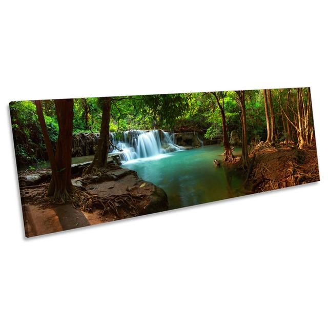 Forest Scene Tropical CANVAS WALL ART Panorama Framed Print Union Rustic Size: 30.48cm H x 91.44cm W x 2cm D on Productcaster.