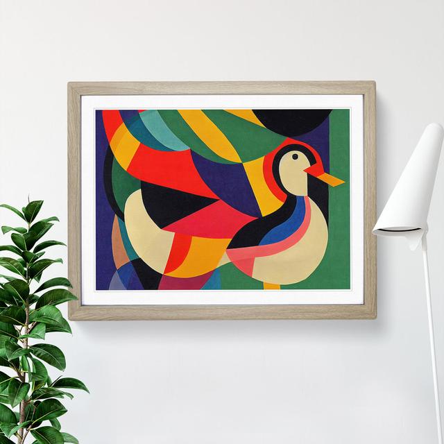 XH1022-9402X Unforgettable Abstract Duck - Single Picture Frame Print Metro Lane Size: 46cm H x 64cm W x 2cm D, Frame Colour: Oak Framed on Productcaster.