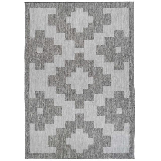 Decker Grey Geometric Outdoor Rug Natur Pur Rug Size: Rectangle 240 x 330cm on Productcaster.