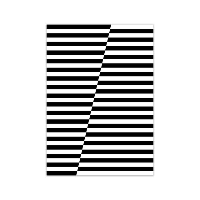 Black And White Stripe ALT - Print 17 Stories Frame Option: No Frame, Size: 59.4cm H x 42cm W x 4cm D on Productcaster.