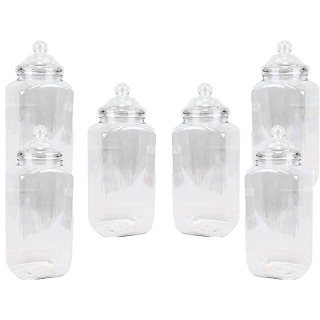 Jumbo Square Plastic 4500ml Storage Jar (Set of 6) Symple Stuff on Productcaster.