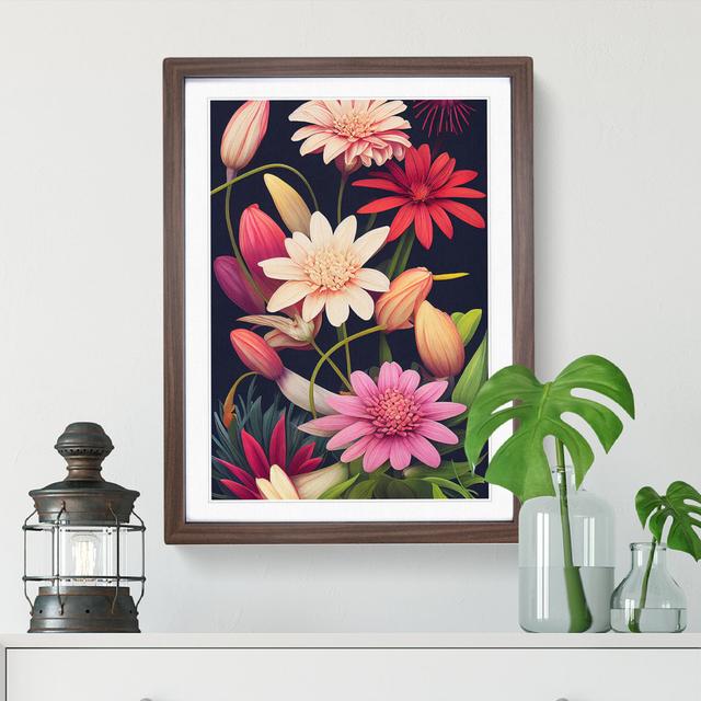 Creative Flowers - Picture Frame Graphic Art ClassicLiving Size: 46cm H x 34cm W x 2cm D, Frame Colour: Walnut on Productcaster.