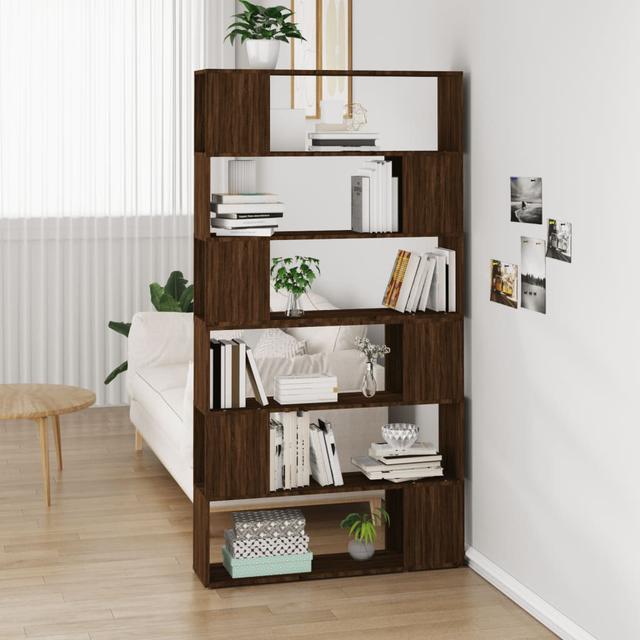 Ebern Designs Book Cabinet Room Divider High Gloss Grey 100X24x188 Cm Ebern Designs Colour: Brown Oak on Productcaster.