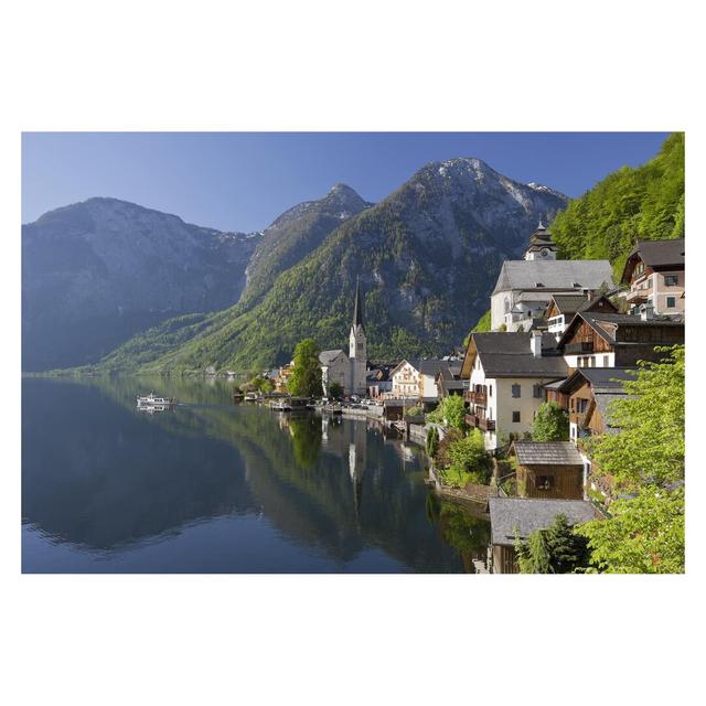 Lake Hallstatt and Mountain View 3.2m x 4.8m Textured Matte Peel & Stick Wall Mural East Urban Home on Productcaster.