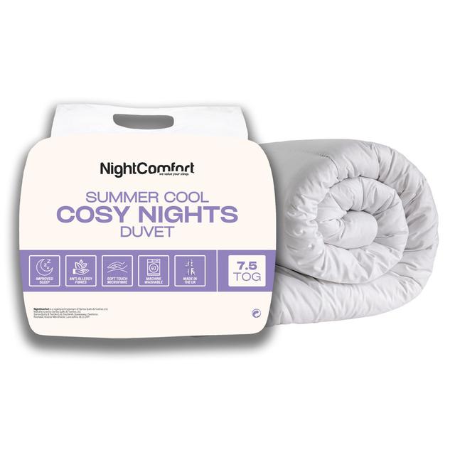 NightComfort Cosy Nights 7.5 Tog Summer Cool Microfibre Duvet NightComfort Size: Kingsize on Productcaster.