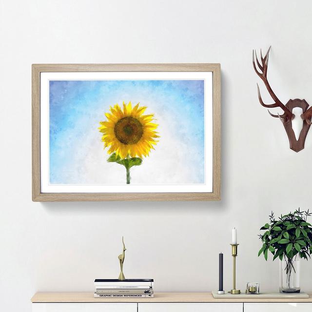 Yellow Sunflower Catching Rays - Picture Frame Painting Print East Urban Home Size: 40cm H x 60cm W x 2cm D, Frame Option: Oak Framed on Productcaster.