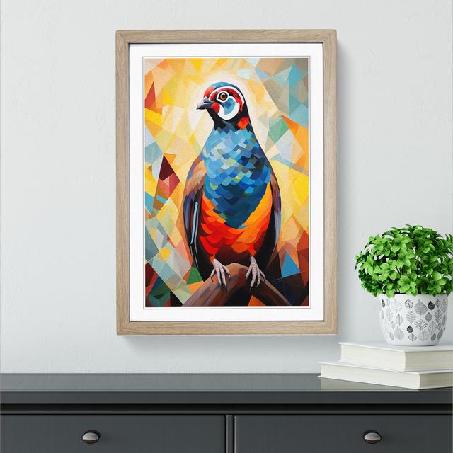 Partridge Cubism - Single Picture Frame Print on Wood Marlow Home Co. Size: 34cm H x 25cm W x 2cm D, Format: Oak Framed on Productcaster.