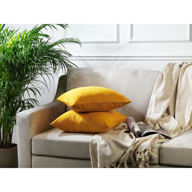 Indoor / Outdoor Square Scatter Cushion Cover Lilijan Home & Curtain Colour: Mustard Yellow, Size: 50 x 50cm on Productcaster.