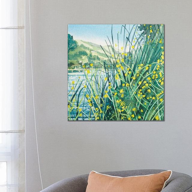 Spring Colours At The Lakeside by Luisa Millicent - Wrapped Canvas Painting Alpen Home Size: 66.04cm H x 66.04cm W x 3.81cm D on Productcaster.