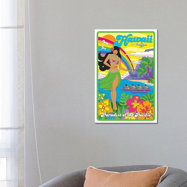 Hawaii Pop Art Travel by Jim Zahniser - Poster on Canvas 17 Stories Format: Wrapped Canvas, Size: 66.04cm H x 45.72cm W x 3.81cm D on Productcaster.