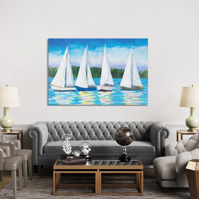 Great Sails I by Julie Derice - Wrapped Canvas Painting Longshore Tides Size: 101.6cm H x 152.4cm W x 3.81cm D on Productcaster.