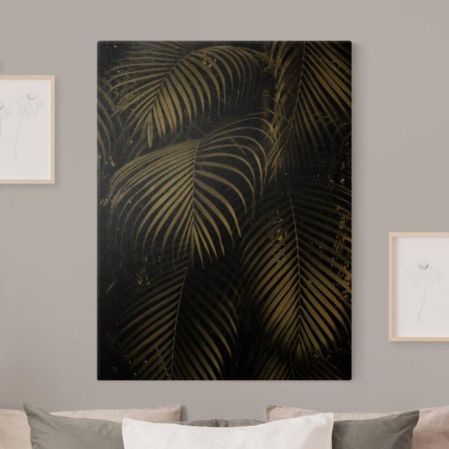 Leinwandbild Black Palm Fronds Sansibar Home Größe: 100 cm H x 75 cm B, Format: 435 g/m³ Canvas Gold, Gerahmte Option: Gold on Productcaster.