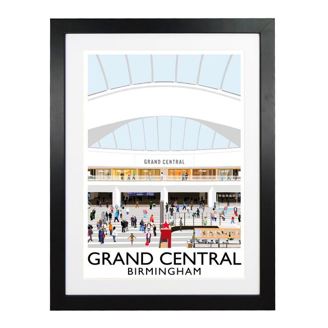 Grand Central Birmingham by Richard O'Neil - Graphic Art Print on Paper East Urban Home Size: 43.5 cm H x 33.5 cm W x 2.2 cm D, Format: Black Wood Fra on Productcaster.