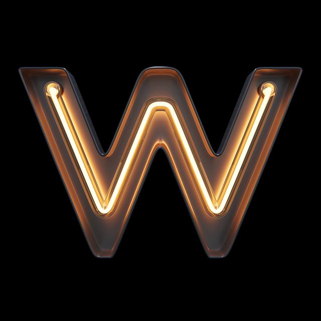 Neon Light Alphabet W With Clipping Path Borough Wharf Size: 91cm H x 91cm W on Productcaster.