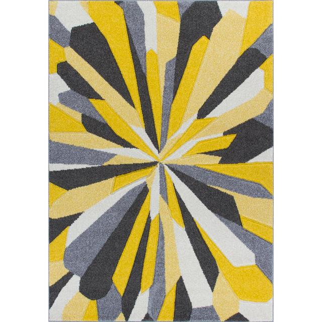 Galiano Flatweave Grey/Yellow/White Rug Wade Logan Rug Size: Rectangle 80 x 150cm on Productcaster.