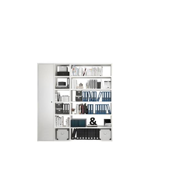 12 shelves/16 high/1 door/213cmB office cabinet FIF Moebel Colour: White lacquer on Productcaster.