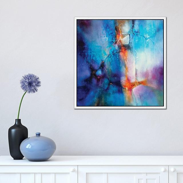 Turquoise And Magenta by Annette Schmucker - Print on Canvas Metro Lane Size: 45.72cm H x 45.72cm W x 3.81cm D, Format: White Framed on Productcaster.