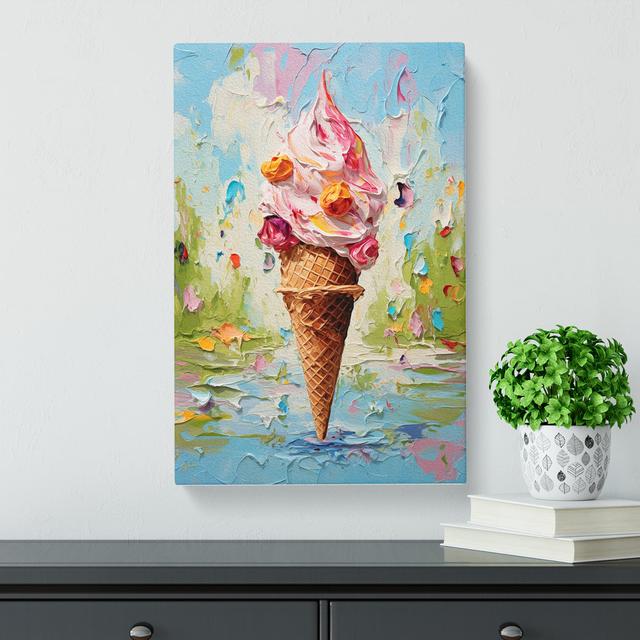 Ice Cream Impressionism - No Frame Print Marlow Home Co. Size: 76cm H x 50cm W x 3cm D on Productcaster.