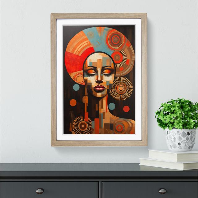 African Woman Dadaism No.2 - Single Picture Frame Print on Wood Marlow Home Co. Format: Oak Framed, Size: 46cm H x 34cm W on Productcaster.