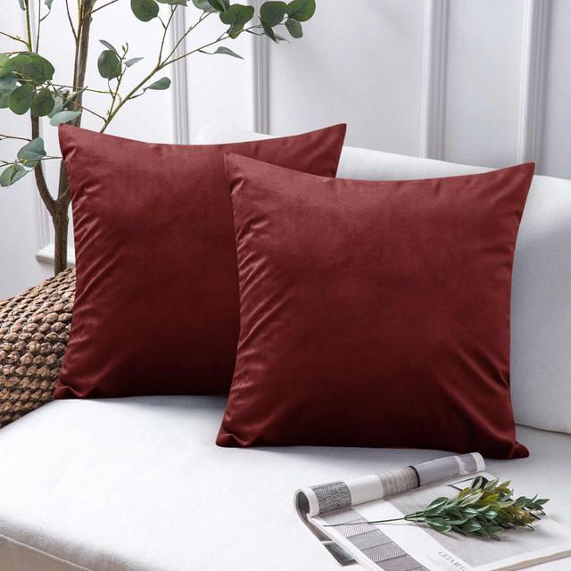 Square Euro Cushion Cover (Set of 2) Fairmont Park Colour: Burgundy on Productcaster.