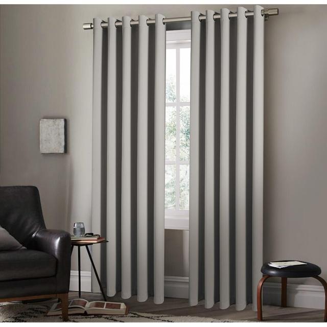 Folkhard Eyelet Blackout Thermal Curtains 17 Stories Colour: Silver, Panel Size: Width 183 x Drop 229 cm on Productcaster.