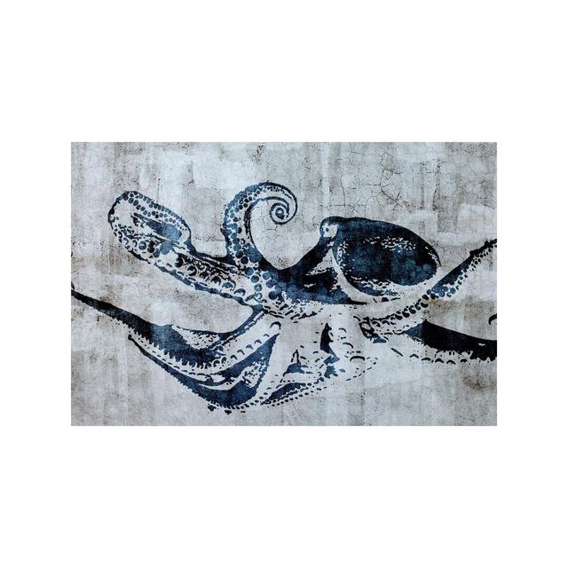 Stencil Street Art Octopus - Wrapped Canvas Print Longshore Tides Size: 66.04cm H x 101.6cm W x 1.91cm D on Productcaster.