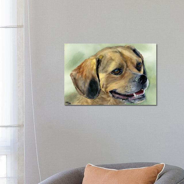 Puggle Bug - Puggle Dog by Judith Stein - Wrapped Canvas Painting ClassicLiving on Productcaster.