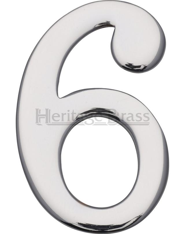 2" House Number Heritage Brass Number: 0, Finish: Satin Chrome on Productcaster.