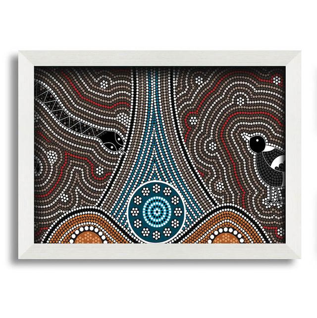 Aridai Aboriginal Pattern 8 - Closed Corner Frame Art Prints Latitude Vive Size: 59.7cm H x 84.1cm W x 10cm D on Productcaster.