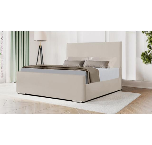 Bevilacqua Bed Brayden Studio Size: UK King - DE 150 x 200 cm, Colour: Cream on Productcaster.