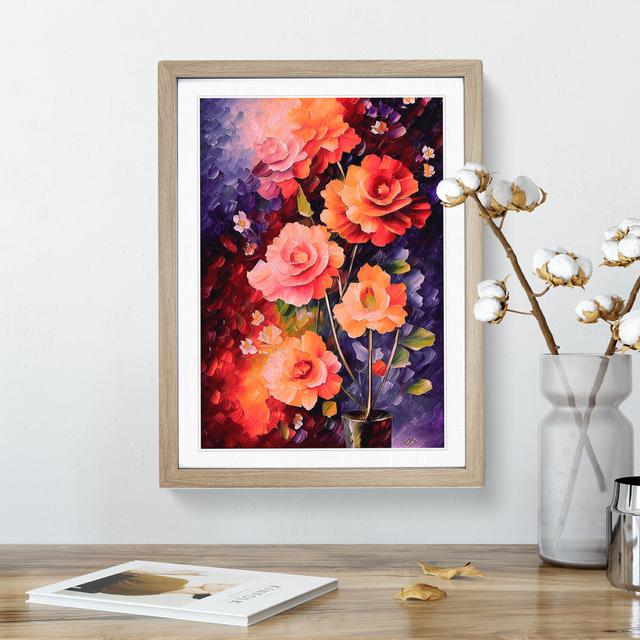 A Selection Of Flowers No.4 - Single Picture Frame Print Rosdorf Park Frame Colour: Oak, Size: 46cm H x 34cm W x 2cm D on Productcaster.