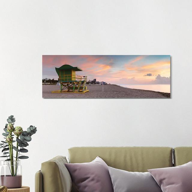 Miami Beach Sunrise, TEO809 Highland Dunes Size: 40.64cm H x 121.92cm W x 3.81cm D on Productcaster.