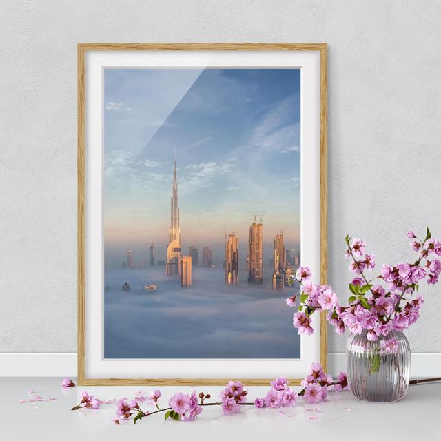 Dubai Above the Clouds - Picture Frame Graphic Art Ebern Designs Frame Option: Brown Framed, Size: 40cm H x 30cm W x 2cm D on Productcaster.