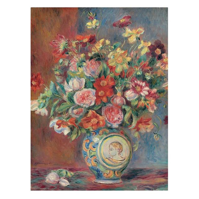 Auguste Renoir Flower Vase Art Print on Canvas Rosalind Wheeler Frame Option: 100cm H x 75cm W on Productcaster.