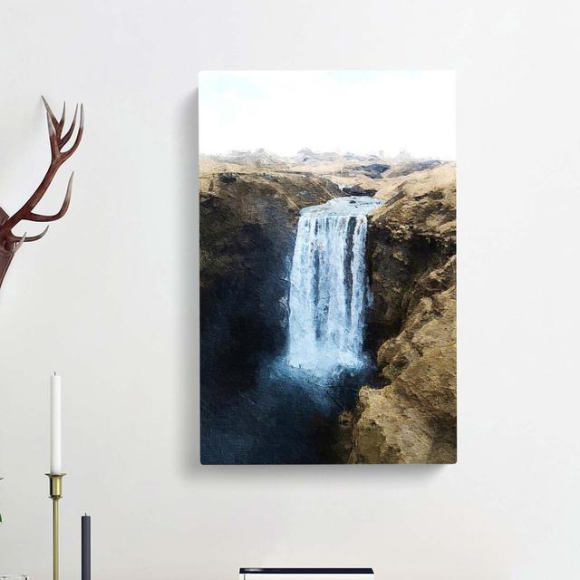 Skogafoss Waterfall Iceland - Wrapped Canvas Painting East Urban Home Size: 76cm H x 50cm W x 3cm D on Productcaster.