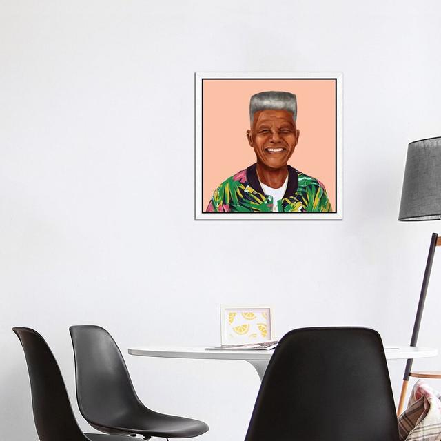 Leinwandbild Nelson Mandela von Amit Shimoni East Urban Home Größe: 66,04 cm H x 66,04 cm B x 3,81 cm T, Rahmenauswahl: Weißer Rahmen on Productcaster.