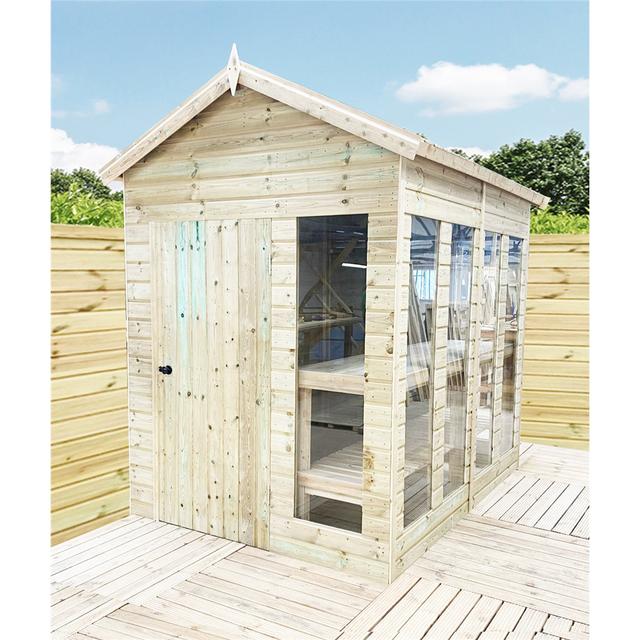 Bronxton Bronxton 38 ft. W x 2 ft. D Solid Wood Tongue & Groove Pitched Garden Shed Dakota Fields on Productcaster.