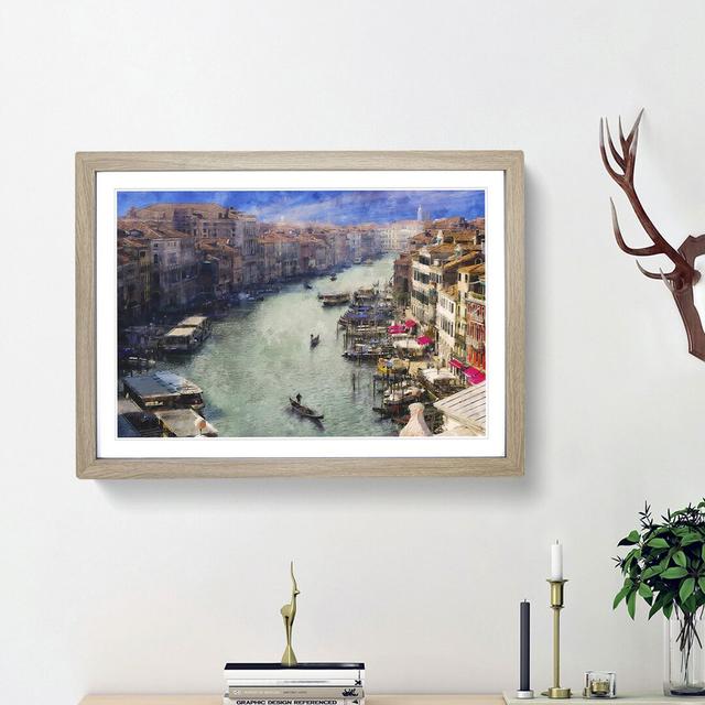 Grand Canal in Venice Italy - Picture Frame Painting Print East Urban Home Frame Option: Oak Framed, Size: 48cm H x 65cm W x 2cm D on Productcaster.