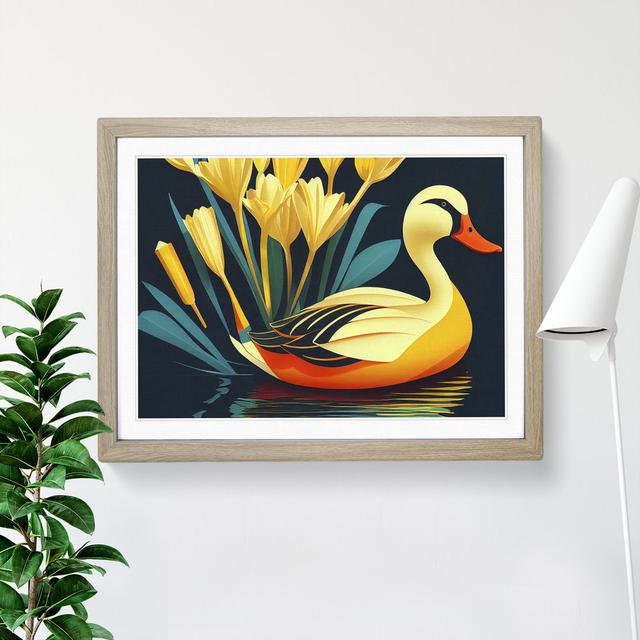 Duck Deco - Single Picture Frame Painting Brambly Cottage Size: 25cm H x 34cm W x 2cm D, Frame Colour: Oak on Productcaster.