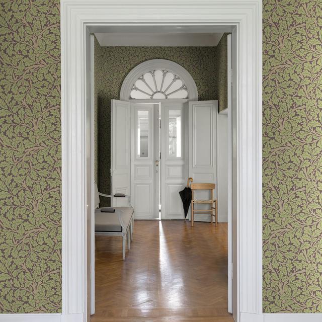 Alexavia Oak Tree Leaf 10.05m x 53cm Wallpaper Roll 17 Stories Colour: Multicolor Purple on Productcaster.