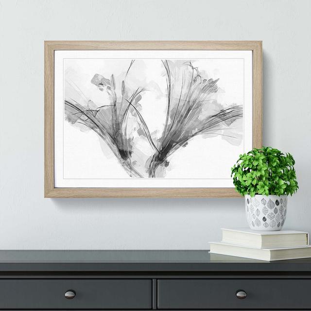 Floral Shadows in Abstract - Picture Frame Graphic Art Print East Urban Home Size: 35cm H x 50cm W x 2cm D, Frame Option: Oak on Productcaster.