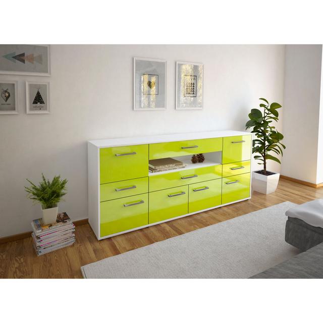 Sideboard Lishana 17 Stories Farbe (Korpus/Front): Grün/Weiß on Productcaster.