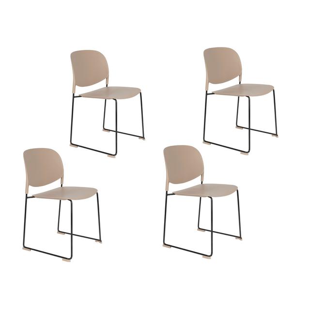 Aalanah Armless Stacking Chair (Set of 4) Ebern Designs Seat Finish: Liver on Productcaster.