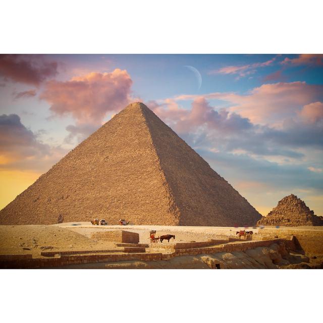 Pyramids Of Giza, In Egypt. - Wrapped Canvas Print Natur Pur Size: 20cm H x 30cm W x 3.8cm D on Productcaster.