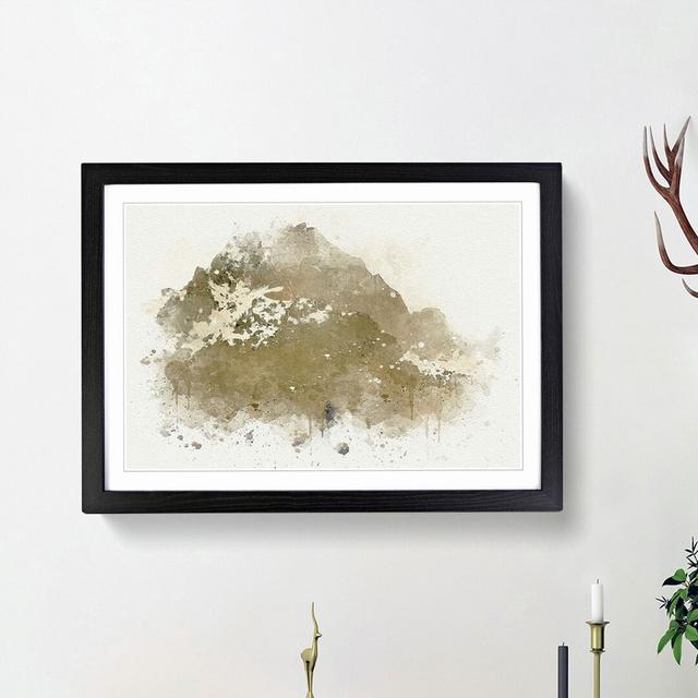 Brown Mountain in Abstract - Picture Frame Graphic Art Print East Urban Home Size: 48cm H x 65cm W x 2cm D, Frame Option: Black Framed on Productcaster.