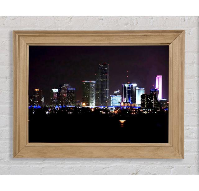 Miami City Lights Framed Print Bright Star Size: 42cm H x 59.7cm W on Productcaster.