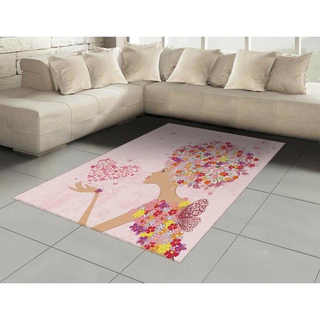 Pittsfield Flatweave Pink Rug Ebern Designs Rug Size: Rectangle 120 x 180cm on Productcaster.