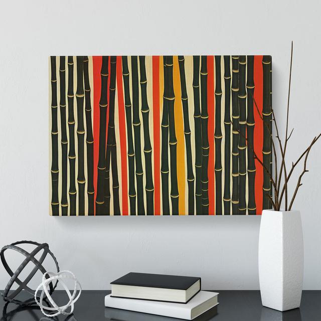 XXX-H1022-WF-7254X Quirky Abstract Bamboo Forest - Wrapped Canvas Painting 17 Stories Size: 50cm H x 76cm W x 3cm D on Productcaster.